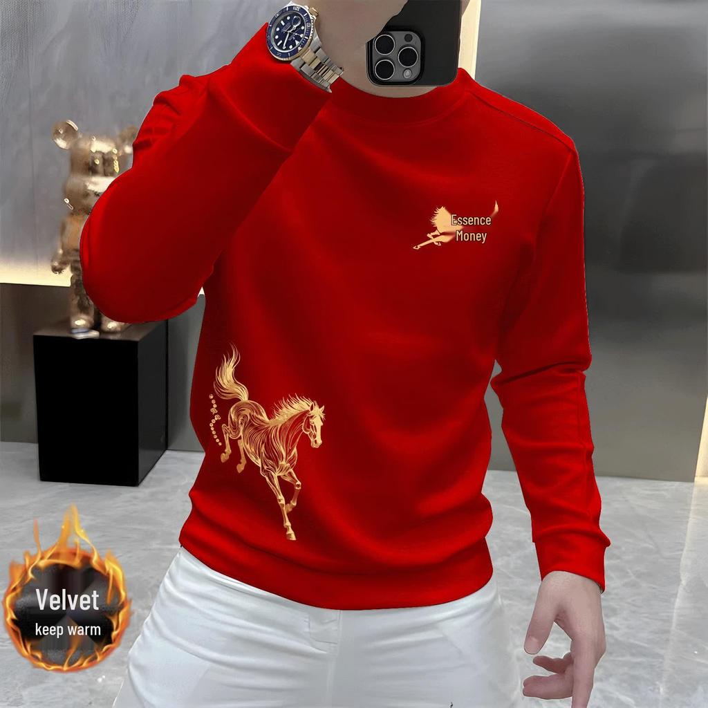 2025 New 'Success Upon Arrival' Men's Sweatshirt: Casual Crew Neck, Loose Fit, Versatile for Autumn and Winter