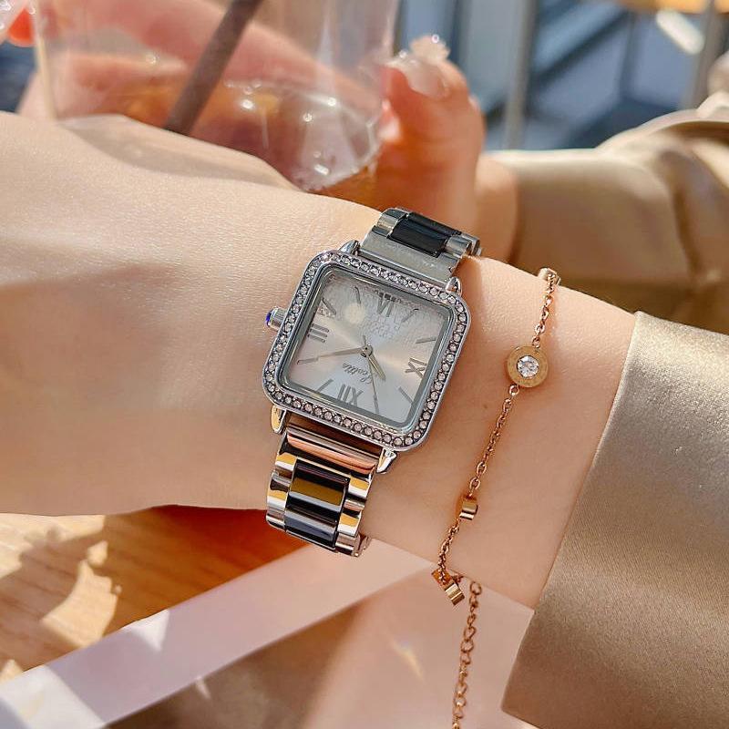 9181 Simple Steel Strap Watch Ceramic Strap Ladies Waterproof Watch