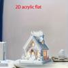 2D Flat Classic Acrylic Snowman House Tabletop Decoration, Snowman, Pine Trees, and Snowflakes, suitable for wall decoration, porch, room, villa, acce