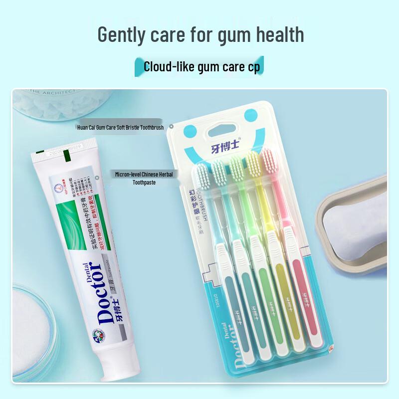Dr. Tooth Dazzling Gum Care Soft Toothbrushes (5-Pack)