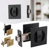 Keyless Squared Pocket Door Lock Easy Installation Zinc Alloy Hook Lock For Living Room