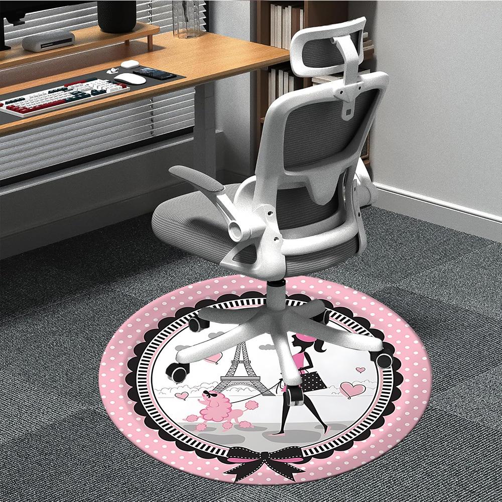 

1pc Parisian, Poodle Chair Carpet for Office, Non-slip, Soft and Durable Office Rug for Decoration, Perfect for Office yy260105071 80cm by 80cm