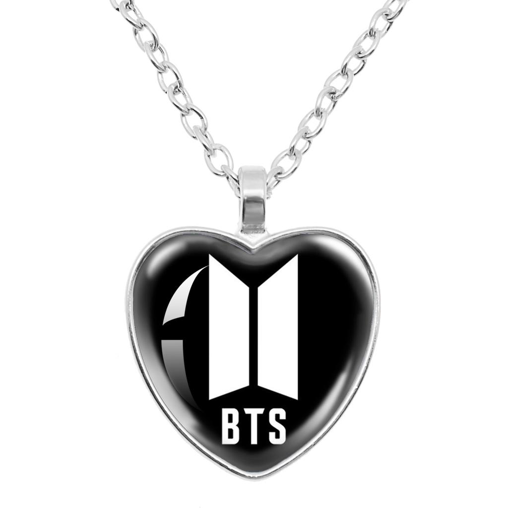 BTS Heart-shaped Necklace, BTS Pendant, Jewelry, K-pop ARMY Fan Gift.