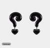 Chic Ankara Red Question Mark Stud Earrings - Bold Fashion Statement