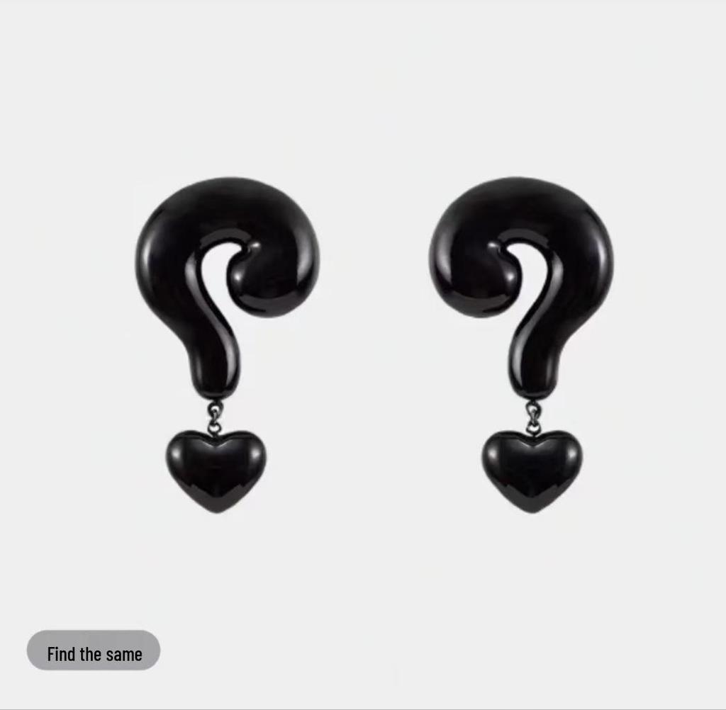 Chic Ankara Red Question Mark Stud Earrings - Bold Fashion Statement