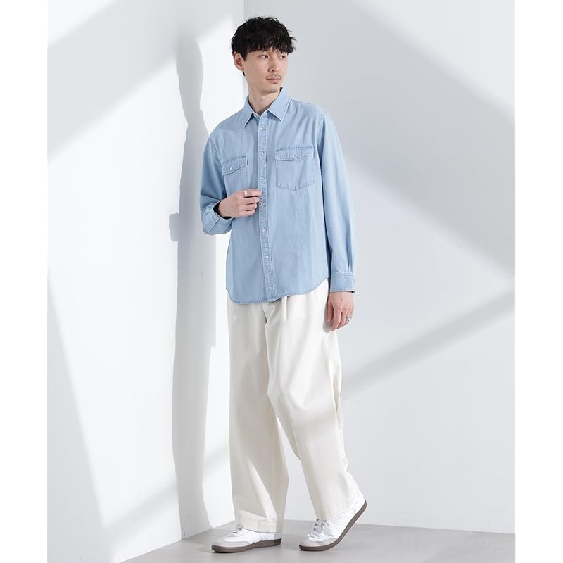 [Nano Universe] MC” TIMELESS WARDROBE denim shirt men's M 111 L.Blue 668-5120222