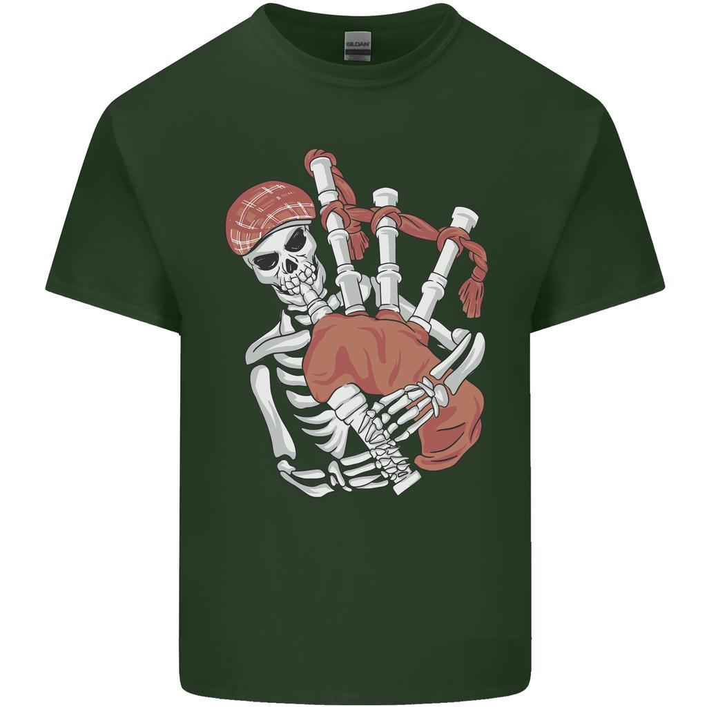 A Skeleton Playing the Bagpipes Unisexs Light Cotton TShirt