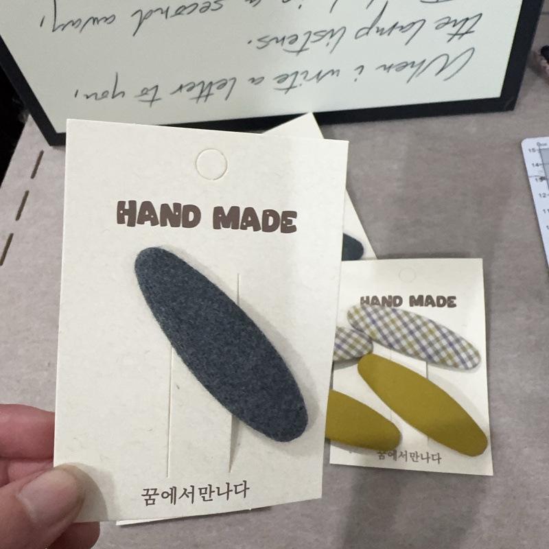 Korean Turmeric Plaid Water Drop BB Hair Clip for Girls