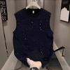Men's Sleeveless Vest Star Glitter Powder Hot Diamond Crew Neck Loose Breathable Sports Top