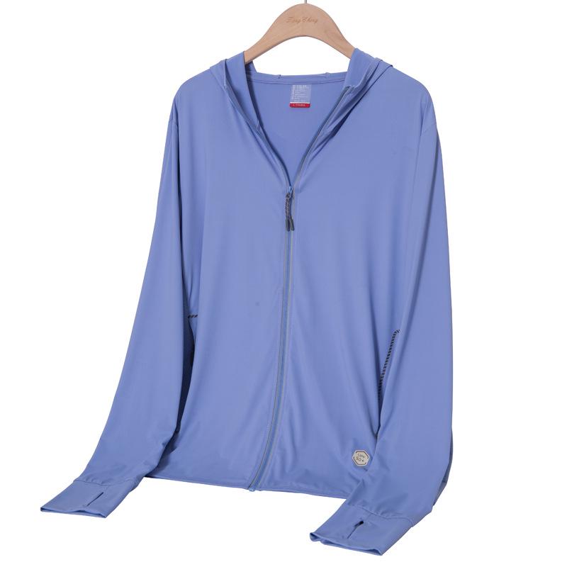 Unisex Lightweight UV Protection Summer Ice Silk Hooded Jacket for Outdoor Activities