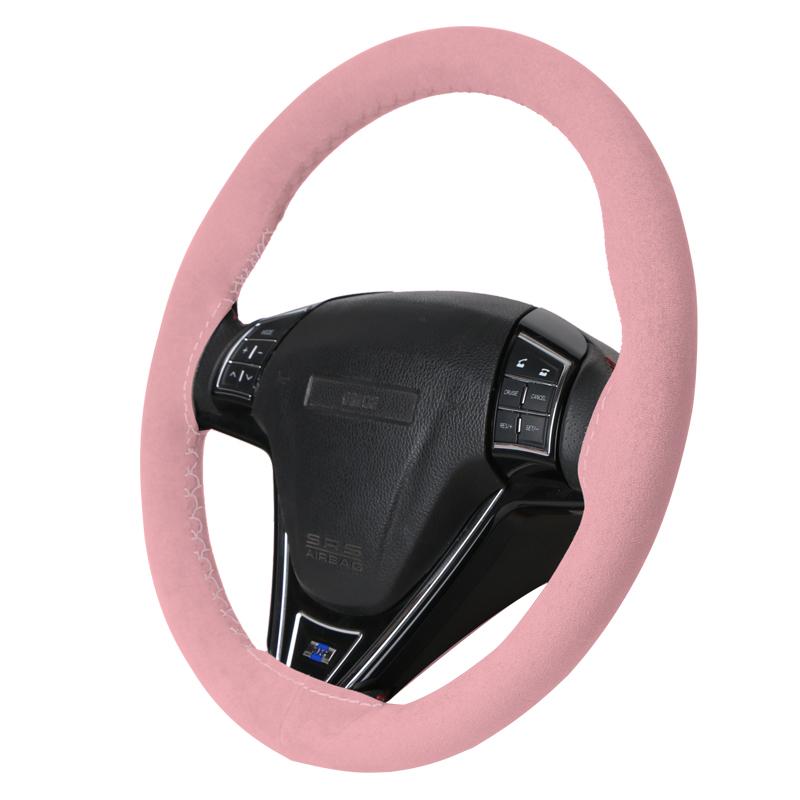 Car Steering Wheel Cover Universal 38cm Hand Sewing Solid Color Suede Braid For Car Steering Wheel Protection Vehicle