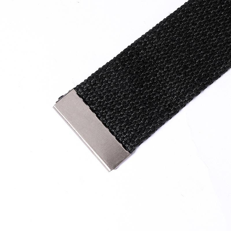 New Simple Double Ring Alloy Buckle Woven Canvas Men Belt Retro Casual Belt For Men