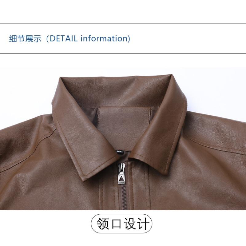 Neue Lederjacke für Herren im Herbst Herren Slim Revers Lässiges Oberteil Winddichte Freizeitjacke