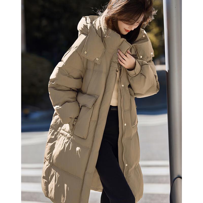 

Элегантный женский пуховик средней длины Si Shui Nian Hua M