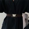High Quality For Woman Girl Love Heart Buckle Thin Belts Waistband Waist Accessories Elastic Belts