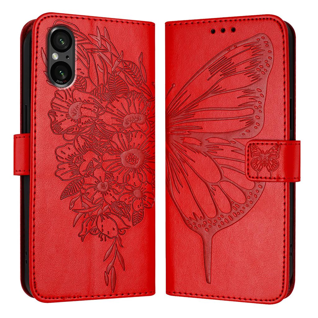Butterfly Flowers PU Leather Case Kickstand Card Holder Slots TPU Shockproof Flip Cover For Sony Xperia 5 IV, 10 IV, 1 IV, 1 III , 5 III, 10 III, L4..