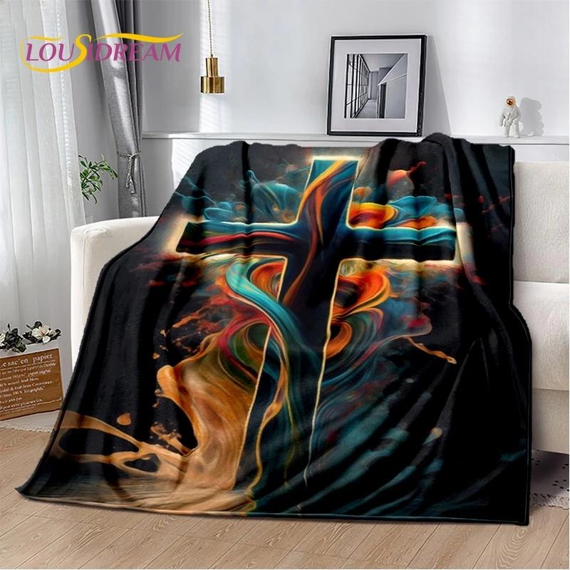3D Pray Holy Bible Cross Jesus Soft Flannel Blanket for Bed Bedroom Sofa Picnic,Throw Blanket for Cover Outdoor Leisure Nap Gift