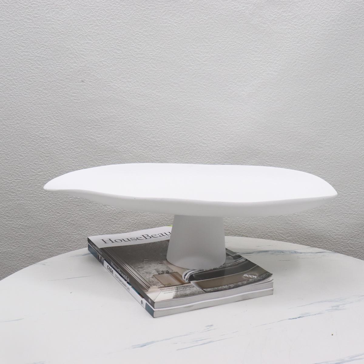 Modern Resin Fruit Bowl with High Foot – Creative Tabletop Storage Tray and Ornament