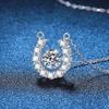 D Color 1ct Moissanite U Shaped Pendant Necklace Cross Chain Women