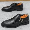 Black Brown Monk Strap Loafers For Men Trend New Pointed Leather Shoes Male Designer Formal Wedding Dress Homecoming Footwear