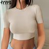Women's Fashion Casual Summer Spring Solid Color Print Short Sleeve O-Neck Blouses & Shirts