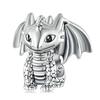 WOSTU 925 Sterling Silver Flying Dragon Charms Pendant Colorful Phoenix Beads Fit Original DIY Bracelet Wholesale
