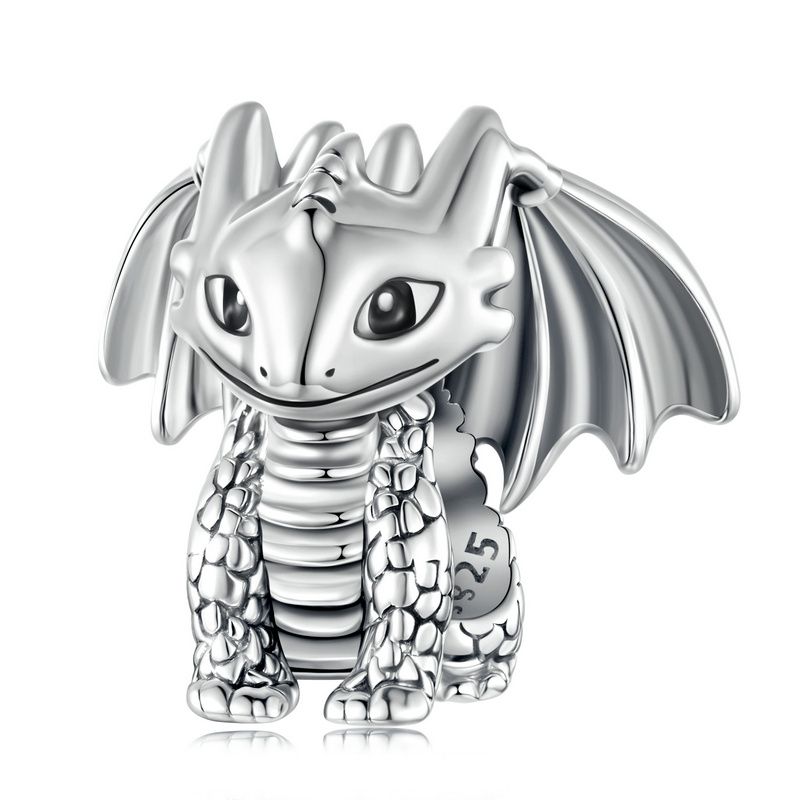 WOSTU 925 Sterling Silver Flying Dragon Charms Pendant Colorful Phoenix Beads Fit Original DIY Bracelet Wholesale