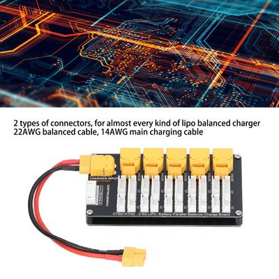 Battery Parallel Charging Board Battery Charging Board Parallel XT30 XT60 Plug 2‑6S Lithium Batteries for IMAX B6