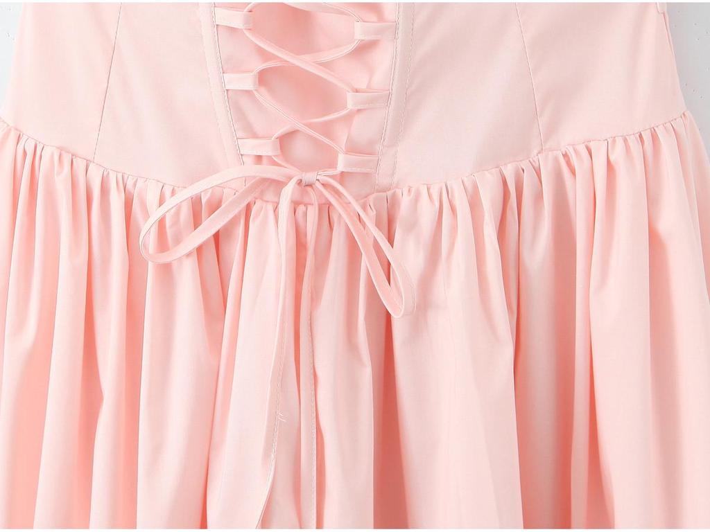 2025 European Autumn Women's Waist-Cinching Halter Neck Slimming Princess Dress