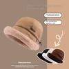 Windproof Fluffy Fur Bucket Hat Plus Velvet Panama Hat Soft Fisherman Hat  Winter