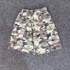 Mens Camo Cargo Shorts Loose Fit Casual Pants With Multiple Pockets Breathable Cotton Blend