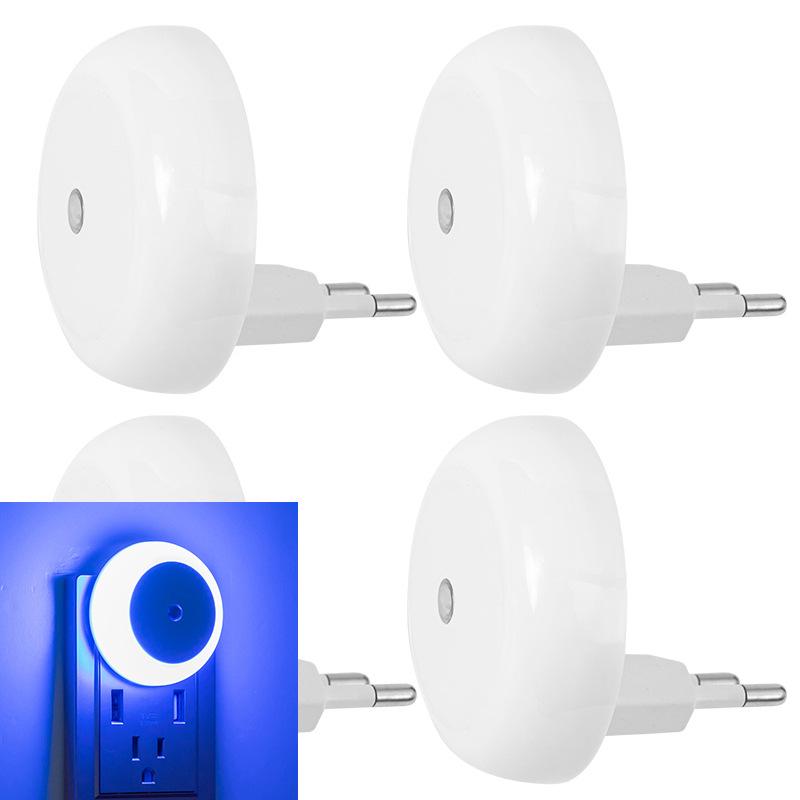 4-Pack EU Plug Light-Controlled Night Lights for Bedroom, Living Room, and Bathroom
