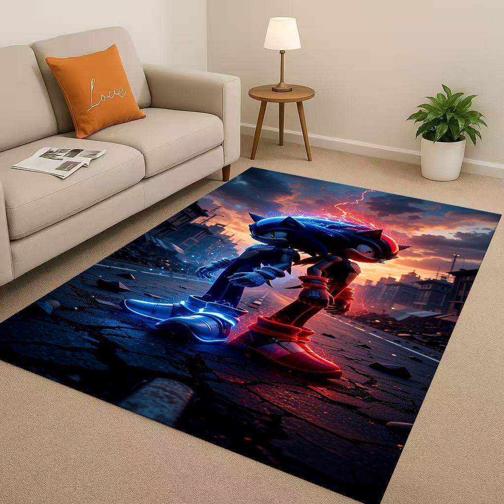 3D S-Sonics Cartoon Living Room Non-Slip Area Rug Soft Carpet for Bedroom Playroom and Sofa , Easy Clean Home Decor Doormat