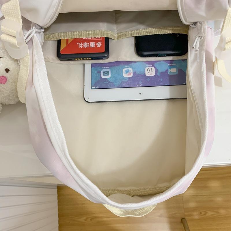 Trend Tie-Dye Student Schoolbag Large-Capacity Literary Backpack Korean Casual Junior High School Student Backpack Female