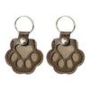 Faux Leather Pet Memorial Keychain Paw Shaped Keepsake Key Chain Easy to Use Pet Hair Storage Bag Key Holder
