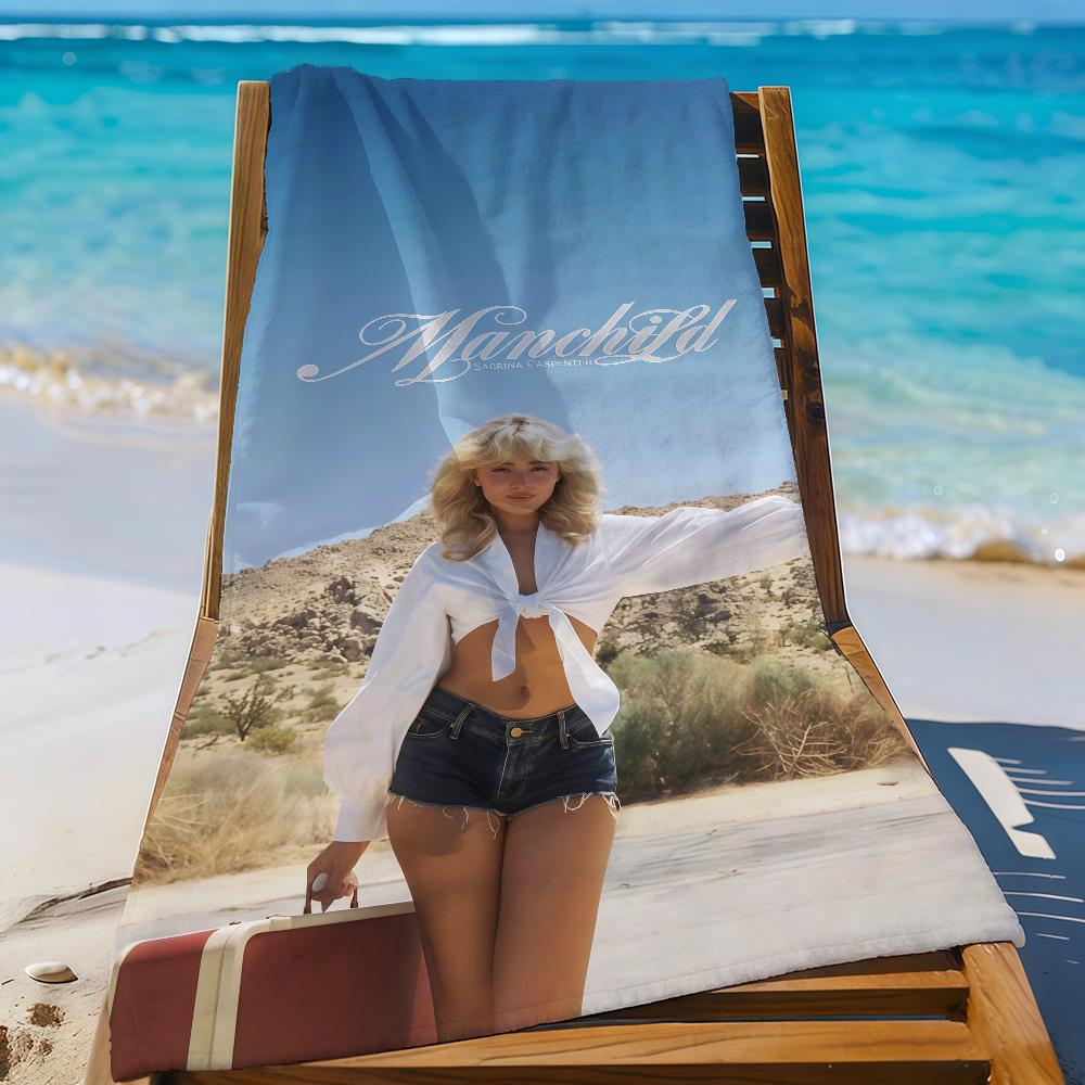 Singer S-Sabrina C-Carpenter Towel Sports Quick Dry Travel Camping Gear Sandproof Soft Light Large Beach Towel