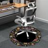 1PC Floral Embroidery Office Round Rug, Non Slip, Soft and Durable Office Rug for Interior Decoration, Perfect for Office