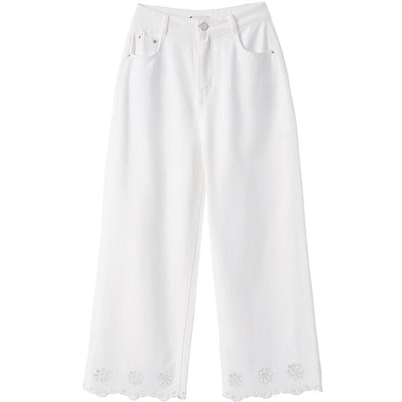 Women s Lyocell Blend Cropped Straight-Leg Jeans M