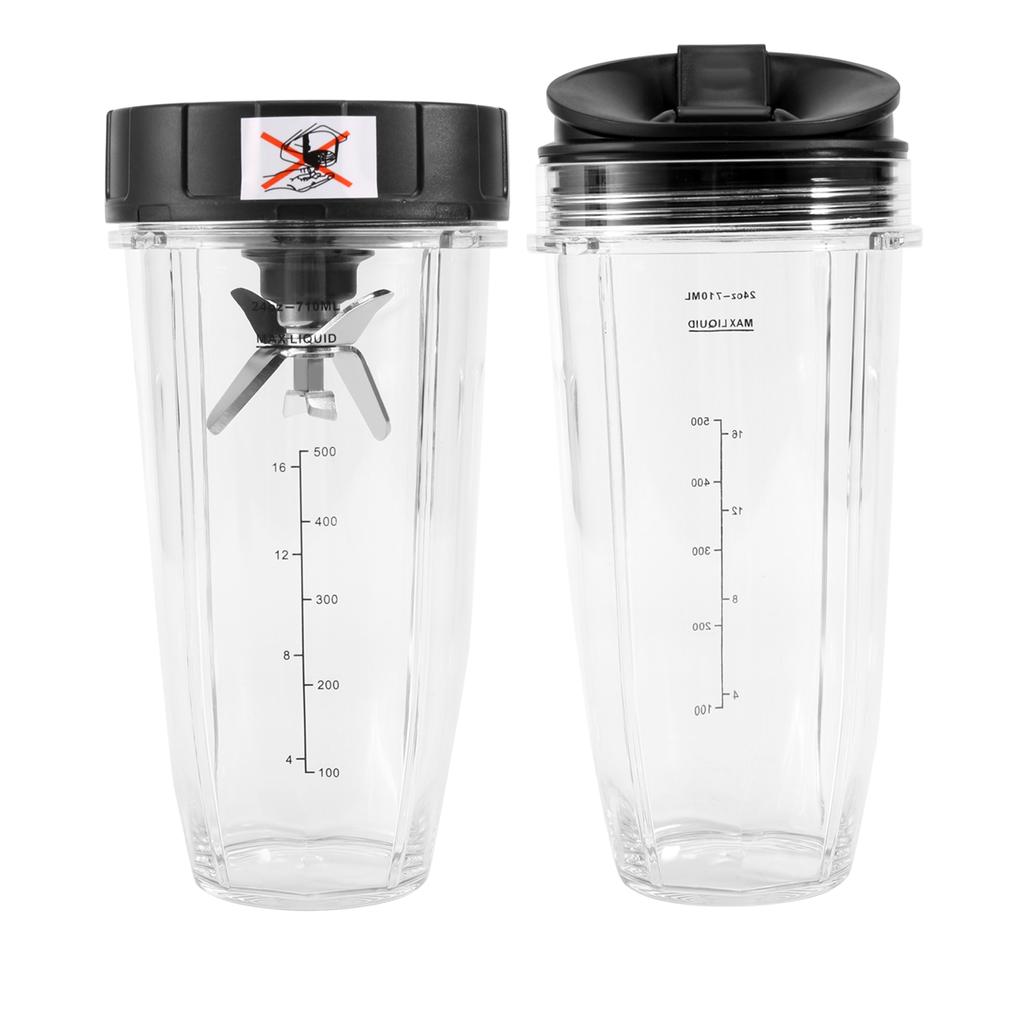 For Ninja Replacement Parts 7 Fins Extractor Blades and 24OZ Ninja Blender Cup with Sealing Lid,for Nutri Ninja Auto IQ