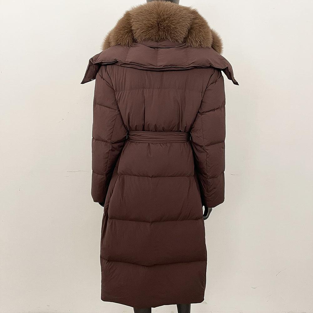 OFTBUY 2024 Winter Women Coat Real Natural Fox Fur Collar Thick Warm Long Jacket Turn-down Detachable Outerwear Streetwear
