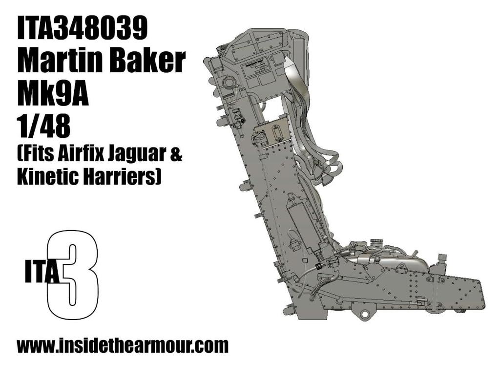 ITA3 Scale Martin Baker Mk9A Ejection Seat Airfix Plastic Model Kit Parts ITA348039 1/48 (for Jaguar/Kinetic Harrier) (Airplane)