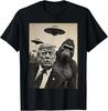 Funny Trump Bigfoot Selfie with UFOs Weird Alien T-Shirt , Unisex Tshirt