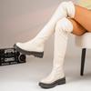 Thick-soled Slimming Over The Knee Boots 2025 Winter New Plus-size Round Toe Muffin Skinny Boots for Women