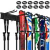 Odoland Double Hook Wall Hanger for and Storage Organization 6 Hooks 3 Single Hooks 120cm Panel Weight Skis, Snowboards, Bicycles, Surfboards, Kayaks,