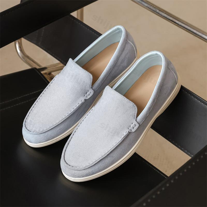 Men Flat Loafers 2025 Frosted Suede Flat Shoes Comfortable Non Slip Fashion Loafers Lightweight Trendy Outdoor Casual Shoes