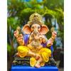 Eva Gourmet Vanilla Ganpati Idol for Ganesh Chaturthi and Visarjan Clay Idol Vinayaka Chaturthi Utsav Eco Friendly Ganesh Festival- 3 Sizes