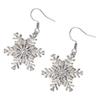 Gold and Silver Snowflake Earrings - Elegant Christmas Ear Hooks or Clips for Women