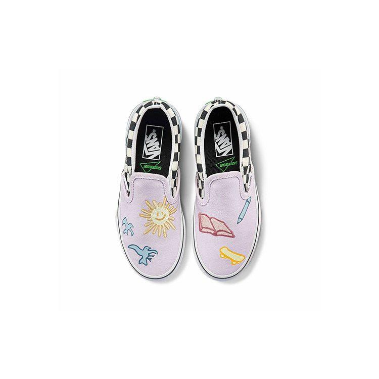Vans Slip on Low top Kids' Skateboarding Shoes Pink Blue Children Aged 3 7 Years Old VN0A5KXM89C