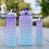 3Pcs 500/900/2000ml Water Bottle with Time Scale Outdoor Sports Portable Drinking Jug Camping Cup Daily Use