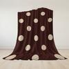 Braun mit beigen Punkten Flanelldecke Warm Weich Halloween Weihnachten Sofa Warm Gemütlich Dekoratives Dekor Geschenk für Alle Jahreszeiten